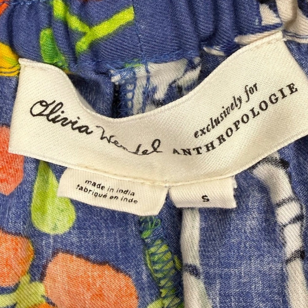 Olivia Wendel Anthropologie Zebra Jungle Print Pajama Pants Blue Small OB1588243 - Picture 5 of 9